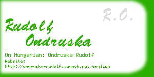 rudolf ondruska business card